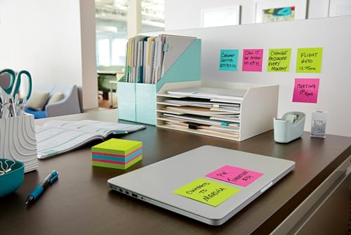 Post-it Super Sticky Notes, 3 in x 3 in, 1 Cube, 2X the Sticking Power, Bright Colors, Recyclable (2027-SSGFA) (Pack of 2) - size: 3" x 3" (Pack of 2)
