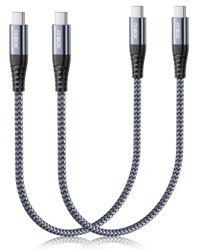 Short USBC to USBC Cable 1FT, 60W USB Type C Fast Charging Cable for Car, Durable iPhone USB C to USB C Charger Cable USB C Cord for iPhone 17/16/15/Pro Max/Plus, Samsung Galaxy S26 and More-2Pack - color: Grey, size: 1FT, style: USB C to USB C
