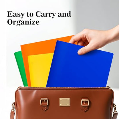 24-Pack Plastic Folders with Pockets and Prongs,2-Pocket Folders with 3 Fasteners, Holds 8-1/2" x 11" Paper for School/Office/Home, Blue - color: Blue, size: 24-Pack