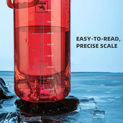 Fanhaw 32 oz Clear BPA-Free Tritan Water Bottle with Fast-Flow Spout Lid, BPA-Free & Leak-Proof Wide-Mouth Reusable Bottle for Gym, School & Office, Back to School Essentials (Red) - color: Red, style: 32 Ounces
