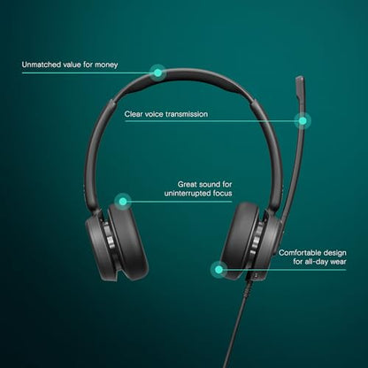 EPOS Impact 460T Binaural On-Ear USB C and USB A Wired Headset with Dual Noise-Canceling Mics, Microsoft Teams Certified, Plug-and-Play, Ideal for Office, Remote Work, Zoom & Business Calls - style: Stereo, Team Certified