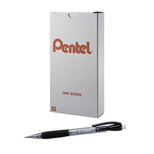 Pentel CHAMP Mechanical Pencil, (0.9mm), Tinted Black Barrel, Box of 12 (AL19A) - color: Black, size: 1 Count (Pack of 12), style: 0.9 mm