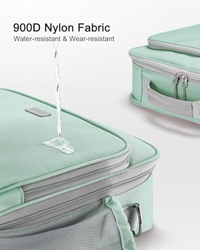 3 Inch 3-Ring Zipper Binder with Water Bottle Holder and Handle | D-Ring Zip Up Binder with Shoulder Strap, 700 Sheet Capacity, Compatible with 13" MacBook/Tablet, for School, Office, Green - color: Green