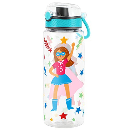 Cute Water Bottle for School Kids Girls, BPA FREE Tritan & Leak Proof & Easy Clean & Carry Handle, 23oz/ 680ml (S-girls) - color: S-girls