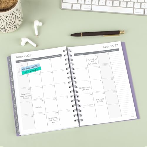 Mead Planner 2026-2027 Weekly & Monthly Academic 15-Month April-June, 5.5" x 8.5", Lilac (CAW42019) - color: Lilac, size: 5.5"W x 8.5"H, style: 2026-2027