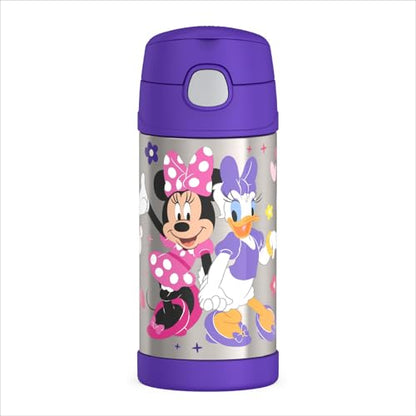THERMOS FUNTAINER 12 Ounce Stainless Steel Vacuum Insulated Water Bottle with Lid, MINNIE MOUSE - color: Minnie and Friends