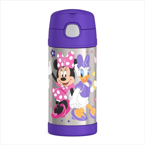 THERMOS FUNTAINER 12 Ounce Stainless Steel Vacuum Insulated Water Bottle with Lid, MINNIE MOUSE - color: Minnie and Friends