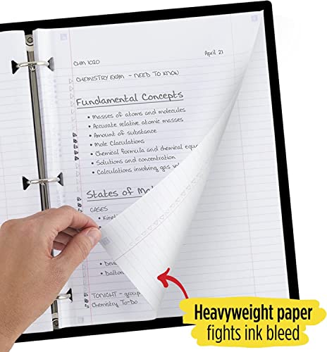 Five Star Flex Hybrid NoteBinder, 1” Binder with Tabs, Notebook and 3-Ring Binder All-in-One, Purple and Five Star Loose Leaf Reinforced Filler Paper, 3 Hole Punched, College Ruled, 80 Sheets