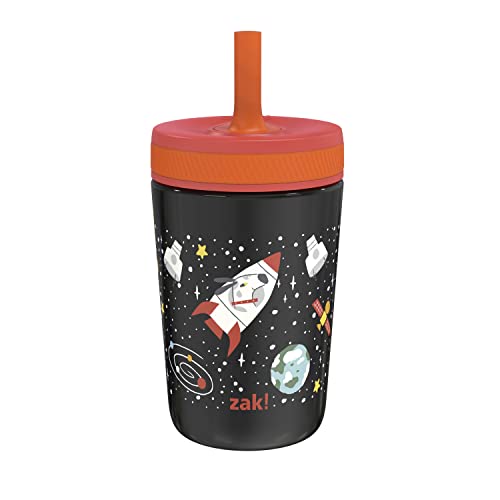 Zak Designs Kelso Toddler Cups For Travel or At Home, 12oz Vacuum Insulated Stainless Steel Sippy Cup With Leak-Proof Design is Perfect For Kids (Spaceships) - color: Spaceships