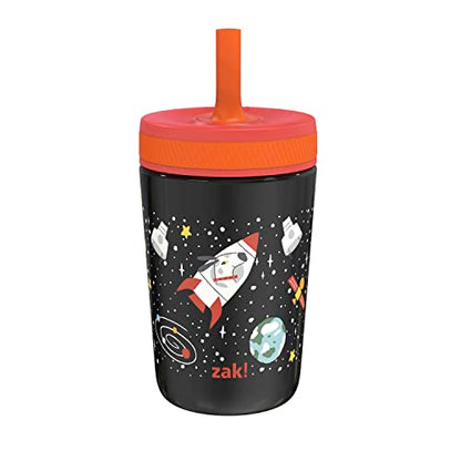 Zak Designs Kelso Toddler Cups For Travel or At Home, 12oz Vacuum Insulated Stainless Steel Sippy Cup With Leak-Proof Design is Perfect For Kids (Spaceships) - color: Spaceships