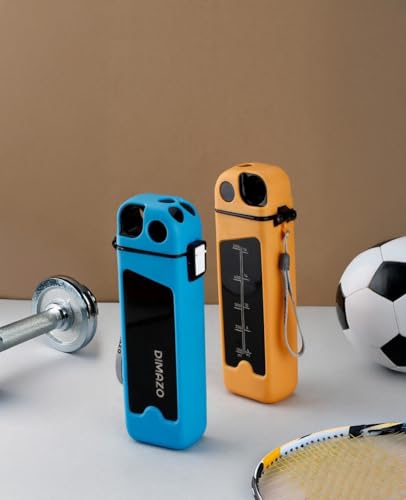 Portable Flip-Top Water Bottle with Straw Lid, Leakproof Reusable Drinking Bottle for Gym, Travel, Office Use