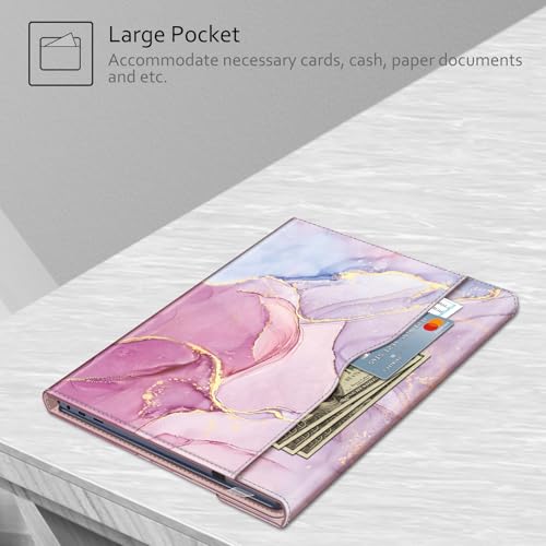 Fintie 15.6 Inch Samsung Galaxy Book 360 PU Leather Sleeve Case with Pocket | Fits for Chromebook Plus XE550XGAA, Book4 NP960XGK, Book3 NP750QFG, Book2 Pro NP950XED, Magnetic Closure, Glittering Marble - color: Glittering Marble