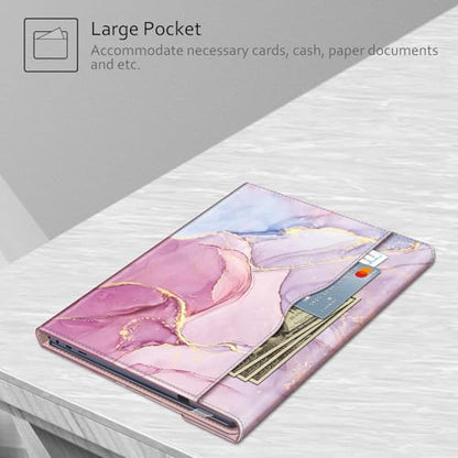 Fintie 15.6 Inch Samsung Galaxy Book 360 PU Leather Sleeve Case with Pocket | Fits for Chromebook Plus XE550XGAA, Book4 NP960XGK, Book3 NP750QFG, Book2 Pro NP950XED, Magnetic Closure, Glittering Marble - color: Glittering Marble
