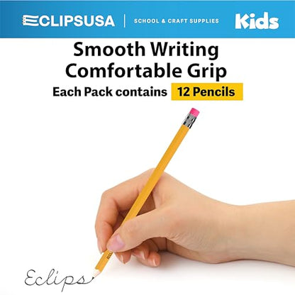 E-CLIPS USA Pre-Sharpened Pencils Bulk, Pencil #2 (12 Boxes), Number 2 pencils, School Supplies Bulk, Office Supplies Bulk, Box May Vary, 12 Pencil Per Box (12 Boxes) - style: 12 Boxes