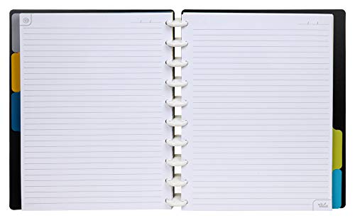 Talia Discbound Notebooks, Planner, Customizable, (Black, Midsize (7.5in x 9.75in)) - color: Black, size: Midsize (7.5in x 9.75in)