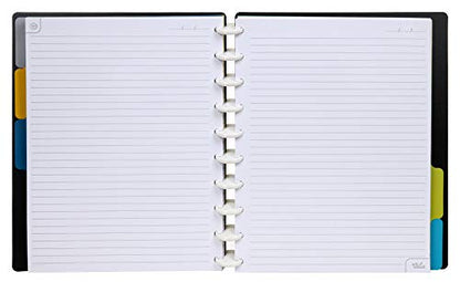 Talia Discbound Notebooks, Planner, Customizable, (Black, Midsize (7.5in x 9.75in)) - color: Black, size: Midsize (7.5in x 9.75in)