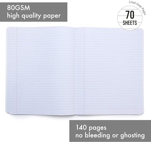 Pukka Pad, Composition Notebooks - 3 Pack of Journals Featuring 140 Pages of College Ruled 80GSM Paper with Sturdy Cover Stock - 9.75 x 7.5in - Green - Glee - color: Glee-Green, size: 3 Pack