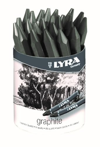 Lyra Graphite Crayons, Assorted Degrees, Non Water-Soluble, Set of 24 Crayons, Black (5623240) - size: 24 Count (Pack of 1), style: Assorted/Non Water-Soluble