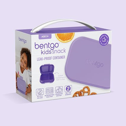 Bentgo Kids Snack Leak-Proof 2 Compartment Bento-Style Container | For Snacks & Small Meals, Easy-Open Latch, Dishwasher Safe, BPA-Free for School, Daycare, & Sports, Ages 3+ (Purple) - color: Purple