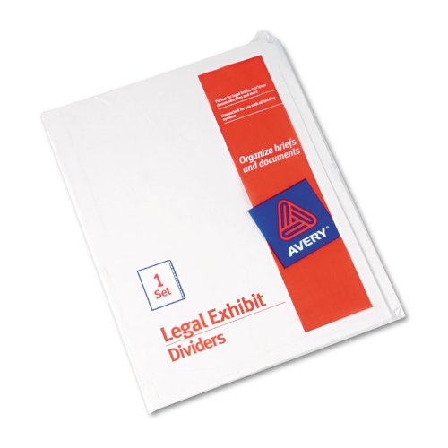 Avery Blank Tab Legal Exhibit Binder Dividers, White Unlaminated Tabs, Letter-Size, Standard Collated 25-Tab Set (11959) - style: 1 Set