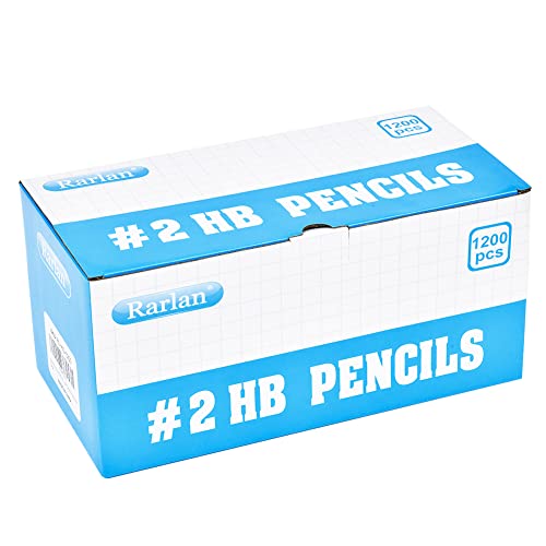 Rarlan Wood-Cased #2 HB Pencils, Pre-sharpened, 1200 Count Bulk Pack | Classroom Pencils with Erasers for School and Teacher Supplies, Writing, Drawing and Sketching, Back to School