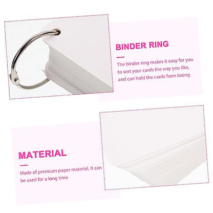 Index Cards Blank Flash Cards for Studying Diy Note Pads Pre Punched Metal Binder Rings - size: 9.8X9.8X0.01CM