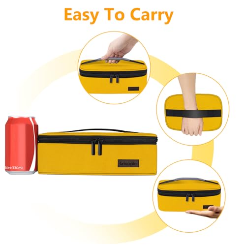 Gloppie Mini Lunch Box Small Kids Lunch Bag Compact LunchBox Bag, CPC Certified | Child-Safe Materials, Insulated LunchBag Reusable Sandwich Containers Snack Box, Yellow - color: Yellow