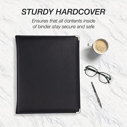 Samsill Classic Collection Leather Binder, Zippered, Executive Presentation Portfolio, 1.5 Inch (Holds 325 Sheets), Brass Round Ring, Black - color: Black, size: 1.5 Inch, style: Zipper