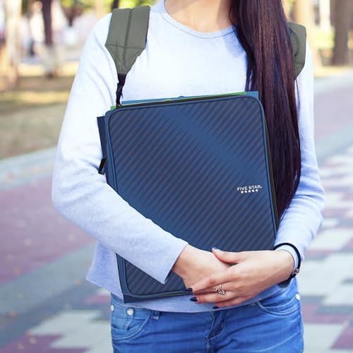 Five Star Zipper Binder, 2 Inch 3-Ring Binder with Round Rings, 5-Tab Expanding File, 380 Sheet Capacity, Cobalt Blue (72534) - color: Blue, size: 2 Inch Zipper Binder