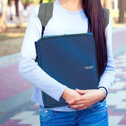 Five Star Zipper Binder, 2 Inch 3-Ring Binder with Round Rings, 5-Tab Expanding File, 380 Sheet Capacity, Cobalt Blue (72534) - color: Blue, size: 2 Inch Zipper Binder