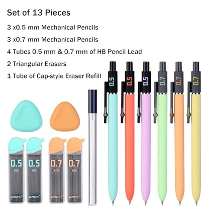 ITAWIXS 37pcs Aesthetic School Supplies Set with Cute Pen Case, 6 Mechanical Pencils Set, 5 Quick-Dry Gel Pens, 12 Pastel Highlighters for Students Stationary College Essentials