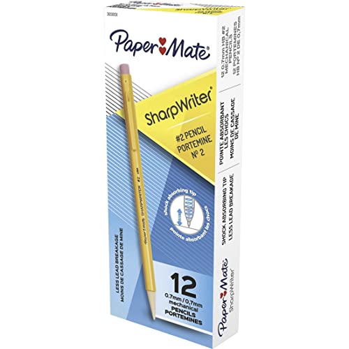Paper Mate SharpWriter Mechanical Pencils, 0.7mm, HB #2, Yellow, 432 Count, Pack of 36 - size: 12 Count (Pack of 36), style: 12 Count Yellow