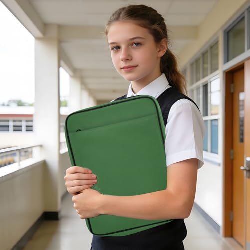 Hunter Green Accordion File Organizer with Zipper, 3 Ring Binder with 7 Pocket Expanding File Folder, 500 Sheet Document Organizer for A4 Letter School Office Supplies