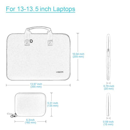 Hseok Laptop Sleeve 13.3-14 inch Case with Small Pouch, Neoprene Computer Bag Compatible with MacBook Neo/Pro 14 M5/M4/M3/M2/M1, Mac Air/Pro 13.3, XPS 14 and Most 13-14 inch Notebooks,S02B01 - color: S02B01, size: 13"-14"