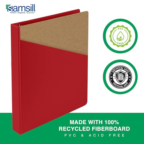 Samsill 1.5 Inch 3 Ring Binders,Made in USA,Economy Round Ring,Clear View Cover,325 Sheet Capacity - for School,Home,Office - Red,(Pack of 12) - color: Red, size: 12-Pack, style: 1.5-Inch