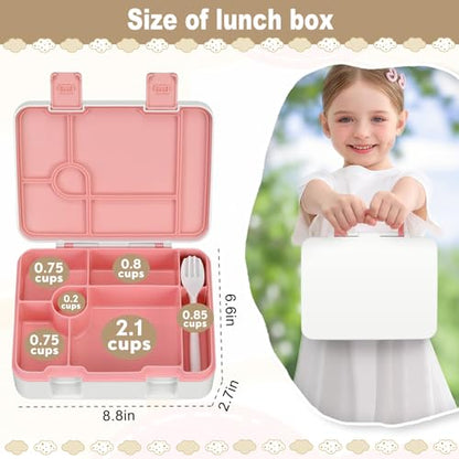 JOOPETALK Chill Bento Lunch Box for Kids Adult with Ice Pack,6-Compartment Reusable Leak-proof Lunch Container for Girls Boys to School,Keep Food Cold&Fresh,Dishwasher & Freezer Safe - color: White