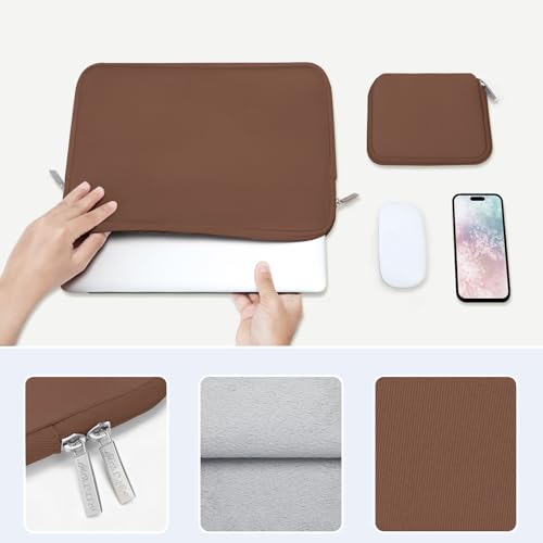 MOSISO Laptop Case 13 inch, 13 inch Laptop Sleeve Bag Compatible with MacBook Neo/Air M5 M4 M3 M2 M1 2026-2018 / Pro M2 M1 2026-2016, Neoprene Computer Sleeve Bag with Small Case, Caramel Brown - color: Caramel Brown, size: 13 inch