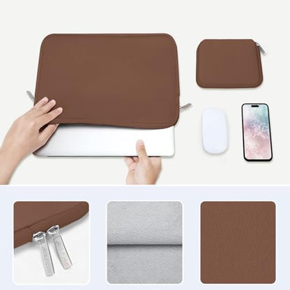 MOSISO Laptop Case 13 inch, 13 inch Laptop Sleeve Bag Compatible with MacBook Neo/Air M5 M4 M3 M2 M1 2026-2018 / Pro M2 M1 2026-2016, Neoprene Computer Sleeve Bag with Small Case, Caramel Brown - color: Caramel Brown, size: 13 inch