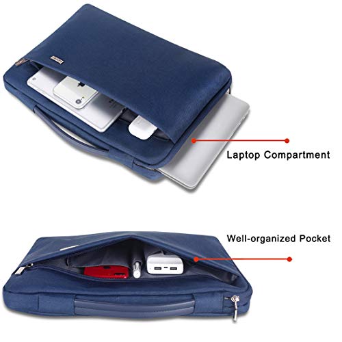 LANDICI 360°Laptop Sleeve Case 14 15 Inch Compatible with MacBook Air 15 M2/M3/M4 2022-2025, MacBook Pro 15, Hp chromebook 14, Waterproof Computer Bag Cover with Handle, Blue - color: Blue, size: 14-15 inch
