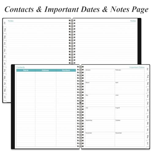 2026-2027 Planner - Planner 2026-2027 from July 2026 to June 2027 with 12 Monthly Tabs, Flexible Cover, Inner Pocket, 8.5" x 11", Black - color: Black, size: 8.5" x 11"