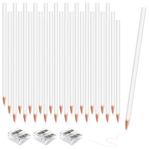 36 Pack White Colored Pencils for Kids, Pre-sharpened Art Pencils Back to School Supplies Set, Drawing Sketching Pencils for Students, Teachers, Classroom - color: white