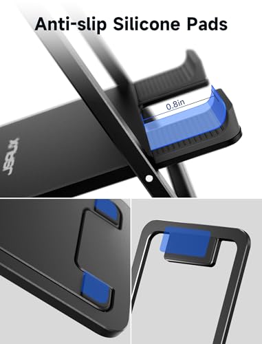JSAUX Universal Tablet Stand, Portable Foldable Tablet Holder for Desk Compatible with iPad mini/Air, Samsung Galaxy Tab, Kindle Fire, ROG Ally, iPhone and Other Tablets-Black - color: Black
