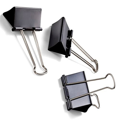 Officemate Large Binder Clips, 2 inch Wide, 1 inch Capacity, Box of 12 (99100) - color: Black, size: Large