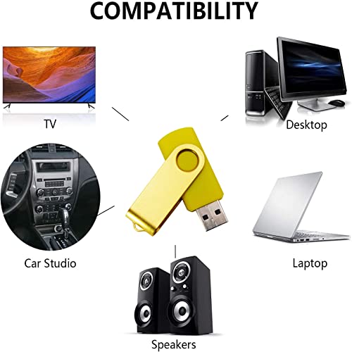 4GB USB Flash Drives Memory Sticks U Disk Thumb Drive Pen Drives for Pupil Students' Presents&Teachers' Gifts (Yellow)