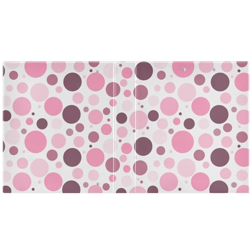 Pink Polka Dot Binder 1.5 Inch Binder with Clipboard&Pockets, Hardcover Binders 3 Ring, Heavy Duty Large File Folder for Office School Supplies - Holds 200 Sheets - color: Pink Polka Dot, size: 1 Pack-12.4x10.63in