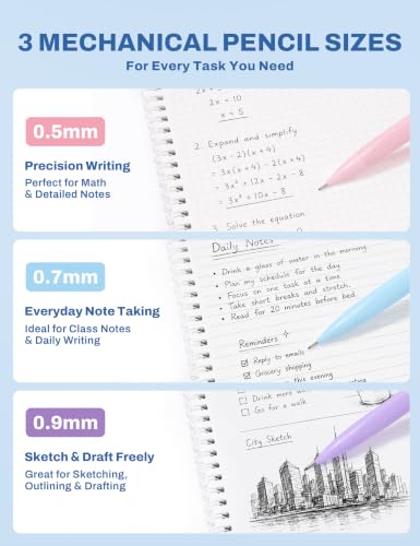 SUNEE 35PCS Aesthetic Stationery Set with Cute Pencil Case, Pastel Highlighters, Black Gel Pens, Mechanical Pencils & Refills, College School Supplies for Students Girls Blue Checkered - color: Blue Checkered, style: 35 Pack