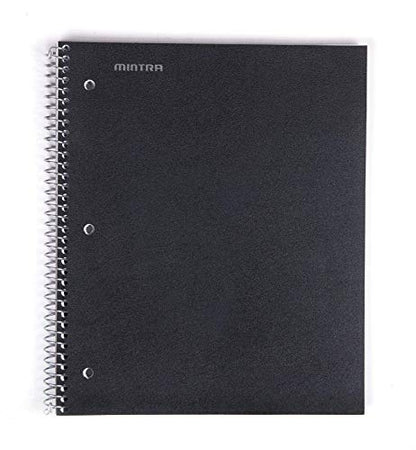 Mintra Office Durable Spiral Notebooks, 1 Subject, (Black, College Ruled 12pk), 100 Sheets, Poly Pocket, Moisture Resistant Cover, School, Office, Business, Professional - color: Black, size: College Ruled 12pk