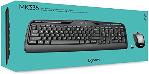 Logitech MK335 Quiet Wireless Keyboard and Mouse Combo - Black/Silver Keyboard and Mouse Combo Wireless, Ambidextrous - style: MK335