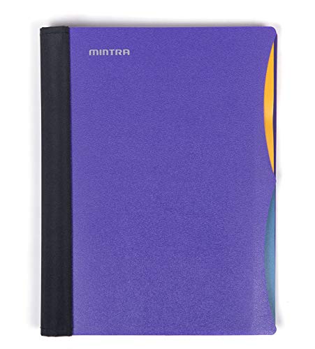 Mintra Office Durable PREMIUM Spiral Notebook, ((Purple, 2 Subject (6in x 9.5in)), Wire, Fabric Covered Coils, No Snags, Removable Adjustable Pocket Dividers, Ruler, Organization, Customizable - color: Purple, size: 2 Subject (6in x 9.5in)