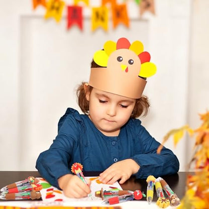 CCINEE 24pcs Thanksgiving Mini Multicolor Pens, Fall Turkey Pumpkins Retractable Writing Pen In One Holiday Ballpoint Pens for Students Teacher Office Coworker Gifts Classroom Prize Goody Bag Stuffers - color: Brown